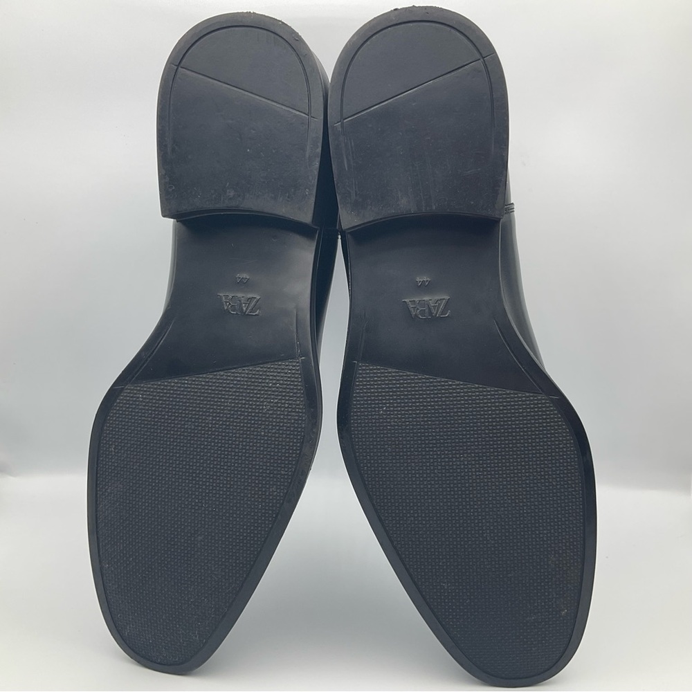 ZARA - Black Leather Dress Casual Chelsea Boots - Picture 8 of 11